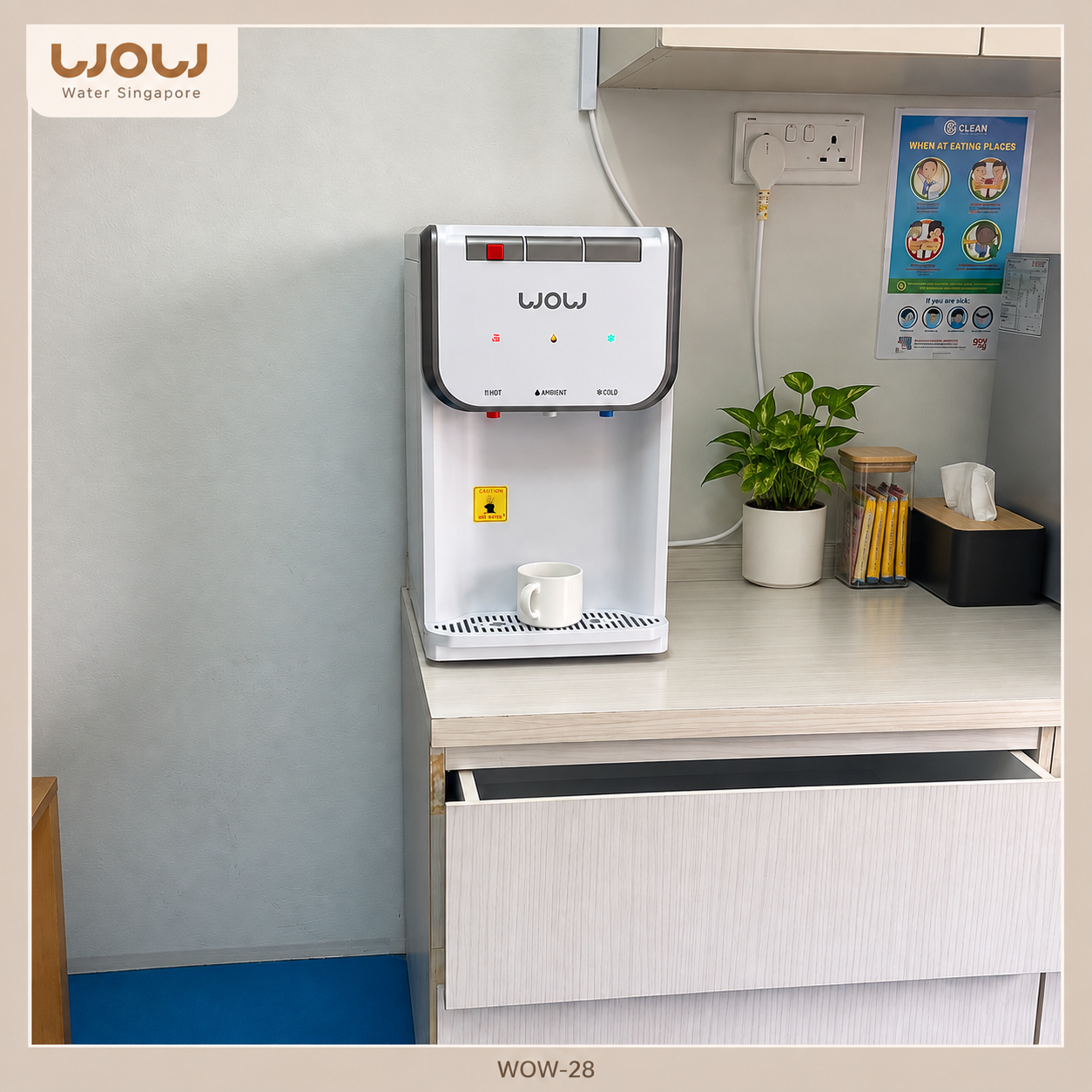WOW-28 Grey-White water dispenser installation 6